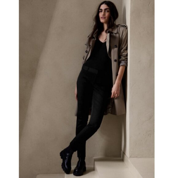 Banana Republic Black Modern Sloan Skinny Stretch Pants Size 4 RT$90 #493050 - Picture 1 of 8